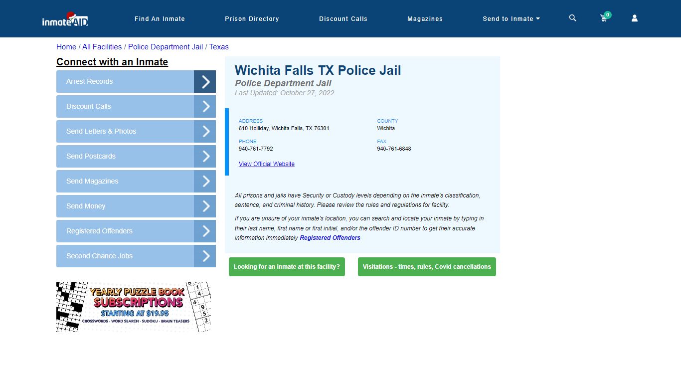 Wichita Falls TX Police Jail & Inmate Search - Wichita Falls, TX